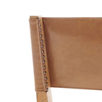 Chaise de salle à manger en similicuir et lin marron/beige, lot de 2