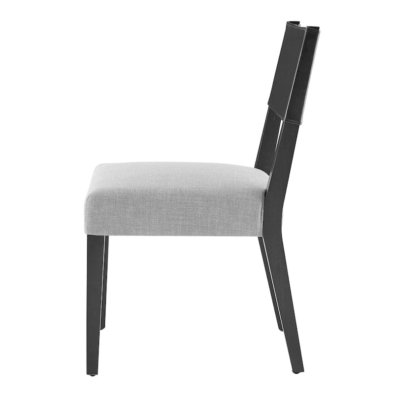 Chaise de salle à manger en similicuir et lin marron/beige, lot de 2