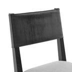 Chaise de salle à manger en similicuir et lin marron/beige, lot de 2