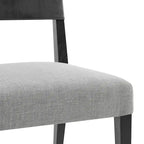 Chaise de salle à manger en similicuir et lin marron/beige, lot de 2