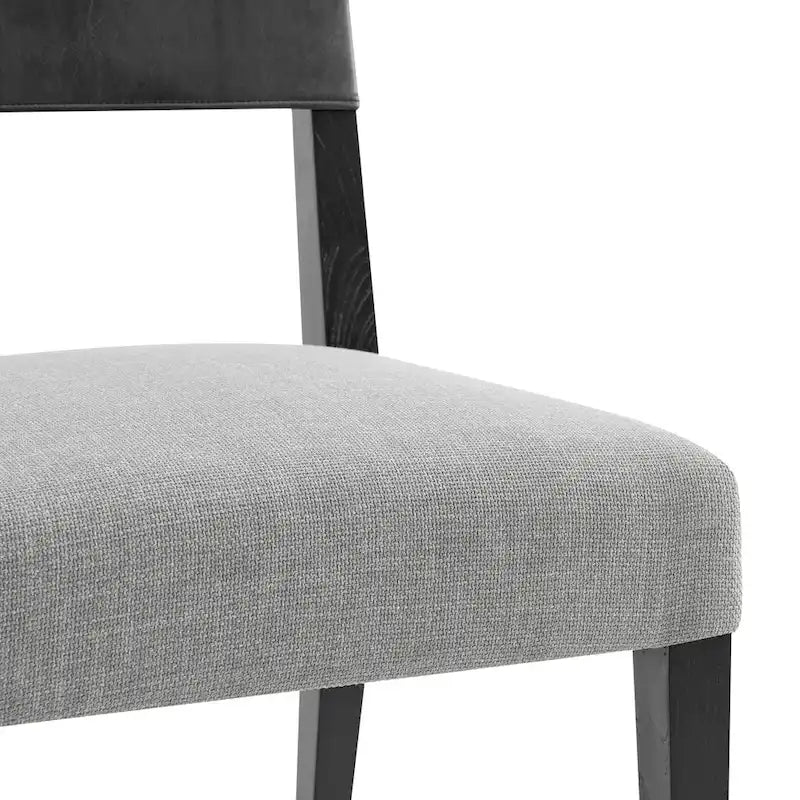 Chaise de salle à manger en similicuir et lin marron/beige, lot de 2