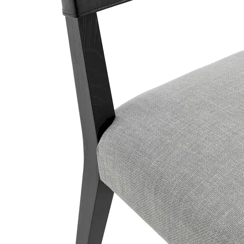 Chaise de salle à manger en similicuir et lin marron/beige, lot de 2