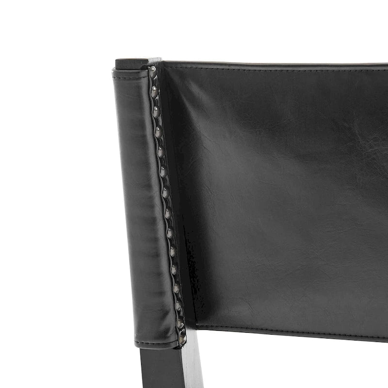 Chaise de salle à manger en similicuir et lin marron/beige, lot de 2