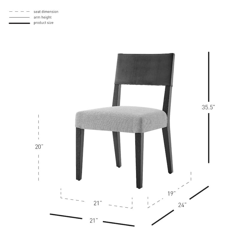 Chaise de salle à manger en similicuir et lin marron/beige, lot de 2