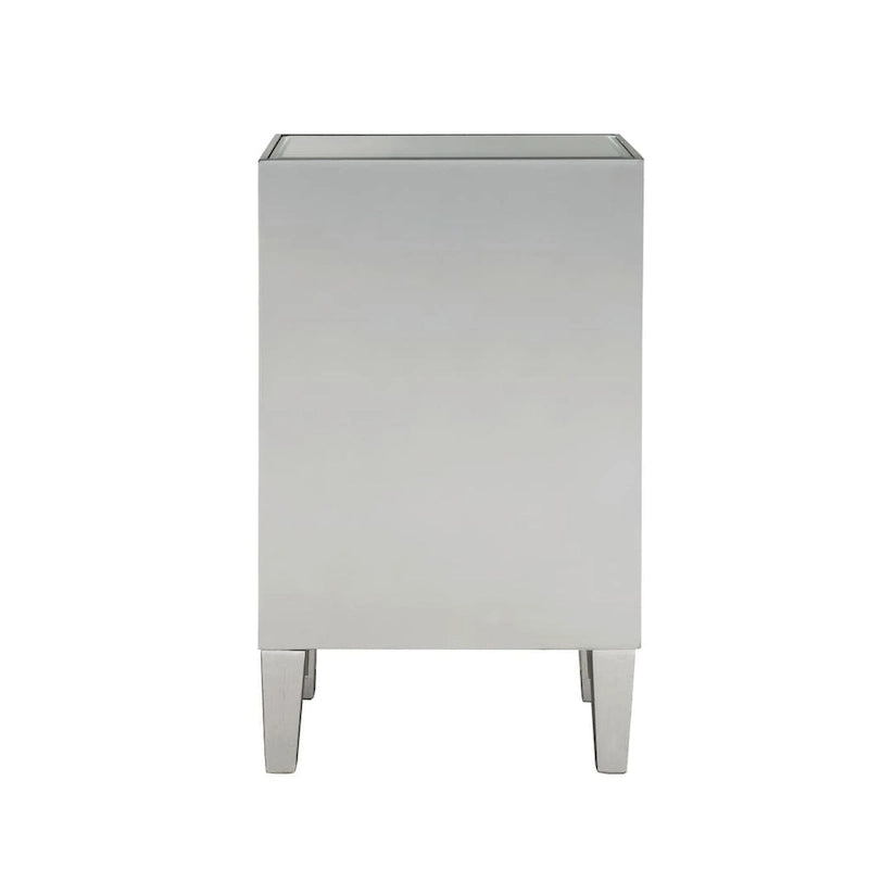Table de chevet à 1 tiroir, miroir argent/or/blanc, usage individuel