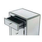 Table de chevet à 1 tiroir, miroir argent/or/blanc, usage individuel
