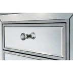 Table de chevet à 1 tiroir, miroir argent/or/blanc, usage individuel