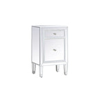 Table de chevet à 1 tiroir, miroir argent/or/blanc, usage individuel