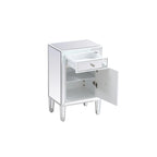 Table de chevet à 1 tiroir, miroir argent/or/blanc, usage individuel