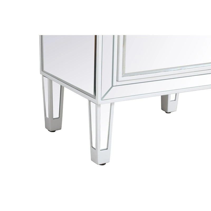 Table de chevet à 1 tiroir, miroir argent/or/blanc, usage individuel
