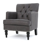Fauteuil de club en microfibre gris-brun/ardoise, une place