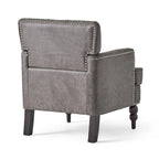 Fauteuil de club en microfibre gris-brun/ardoise, une place