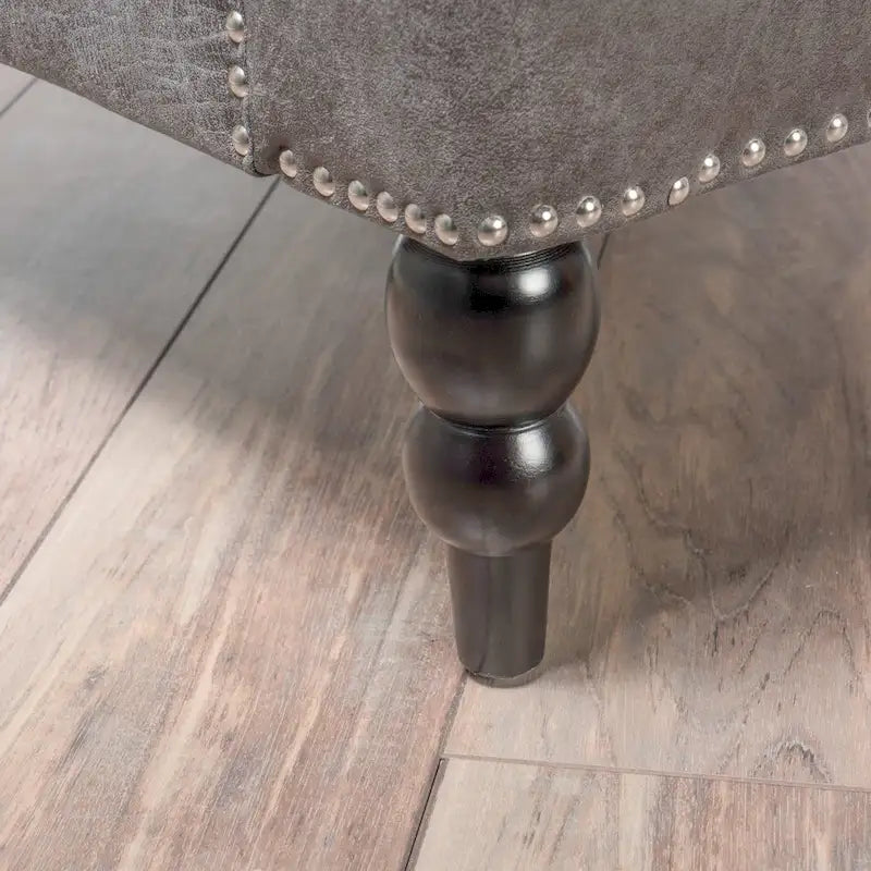 Fauteuil de club en microfibre gris-brun/ardoise, une place