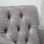 Fauteuil de club en microfibre gris-brun/ardoise, une place