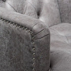 Fauteuil de club en microfibre gris-brun/ardoise, une place