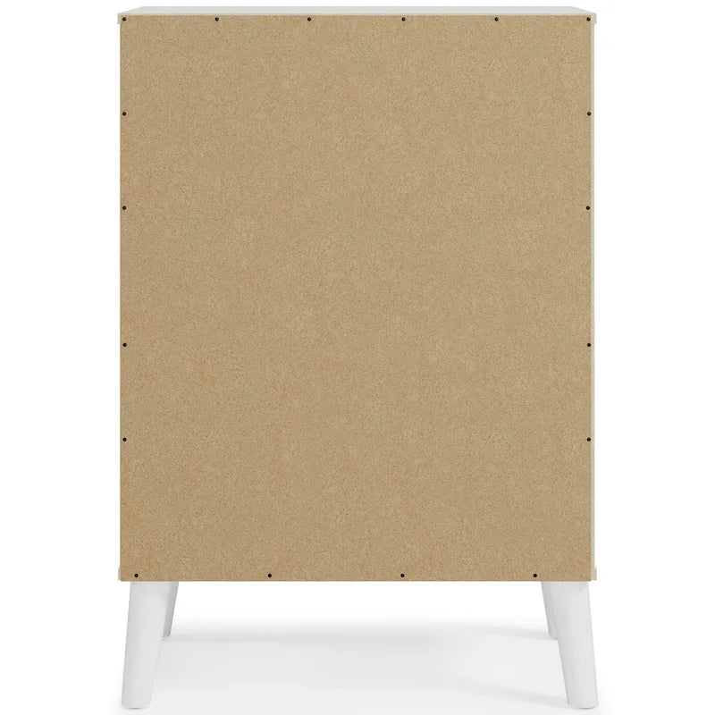 Commode à tiroirs bicolore blanc/naturel (3/4/5 tiroirs)