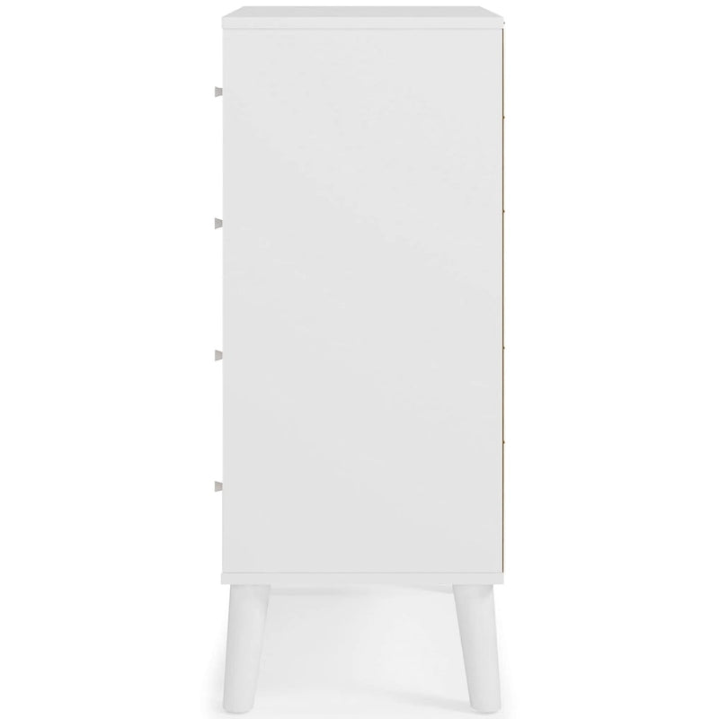 Commode à tiroirs bicolore blanc/naturel (3/4/5 tiroirs)