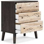 Commode à tiroirs bicolore blanc/naturel (3/4/5 tiroirs)