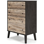 Commode à tiroirs bicolore blanc/naturel (3/4/5 tiroirs)