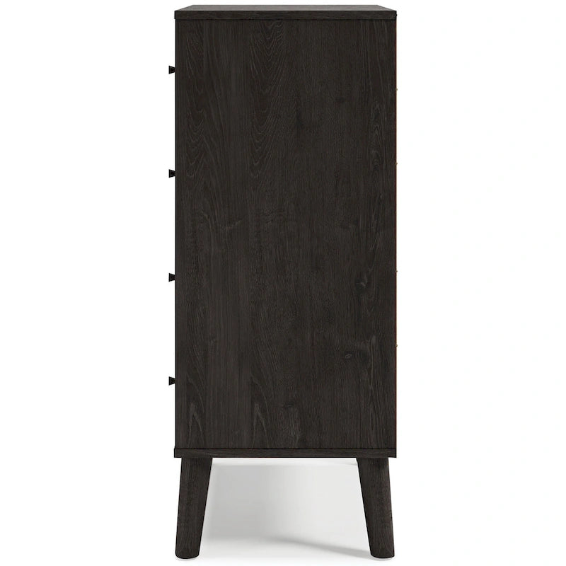 Commode à tiroirs bicolore blanc/naturel (3/4/5 tiroirs)