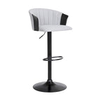 Tabouret de bar pivotant réglable en hauteur gris et noir, un seul