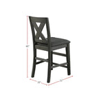 Chaises de comptoir à dossier en X gris foncé, lot de 2