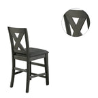 Chaises de comptoir à dossier en X gris foncé, lot de 2