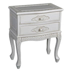 Table d'appoint à 2 tiroirs blanc antique, modèle simple