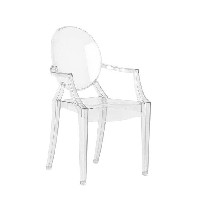 Fauteuil transparent avec accoudoirs, polycarbonate, 1 place