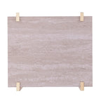 Table d'appoint à 2 niveaux en similicuir marbre blanc/brun avec étagère ouverte