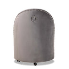 Fauteuil d'appoint roulant en velours bleu marine et gris, une place