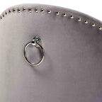 Fauteuil d'appoint roulant en velours bleu marine et gris, une place