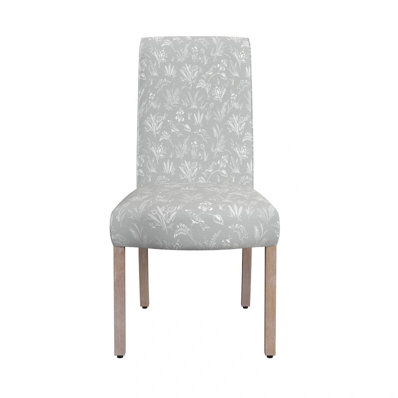 Chaise de salle à manger Parsons gris clair/fleuri/crème, lot de 2
