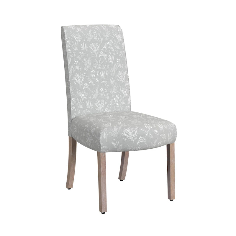 Chaise de salle à manger Parsons gris clair/fleuri/crème, lot de 2