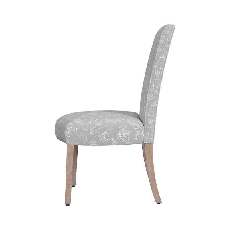 Chaise de salle à manger Parsons gris clair/fleuri/crème, lot de 2