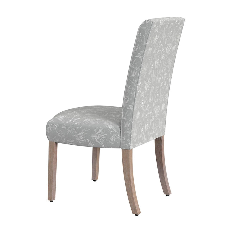 Chaise de salle à manger Parsons gris clair/fleuri/crème, lot de 2