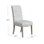 Chaise de salle à manger Parsons gris clair/fleuri/crème, lot de 2