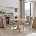 Chaise de salle à manger Parsons gris clair/fleuri/crème, lot de 2
