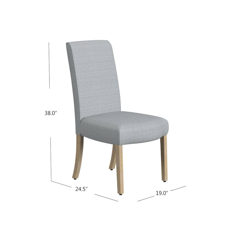 Chaise de salle à manger Parsons gris clair/fleuri/crème, lot de 2