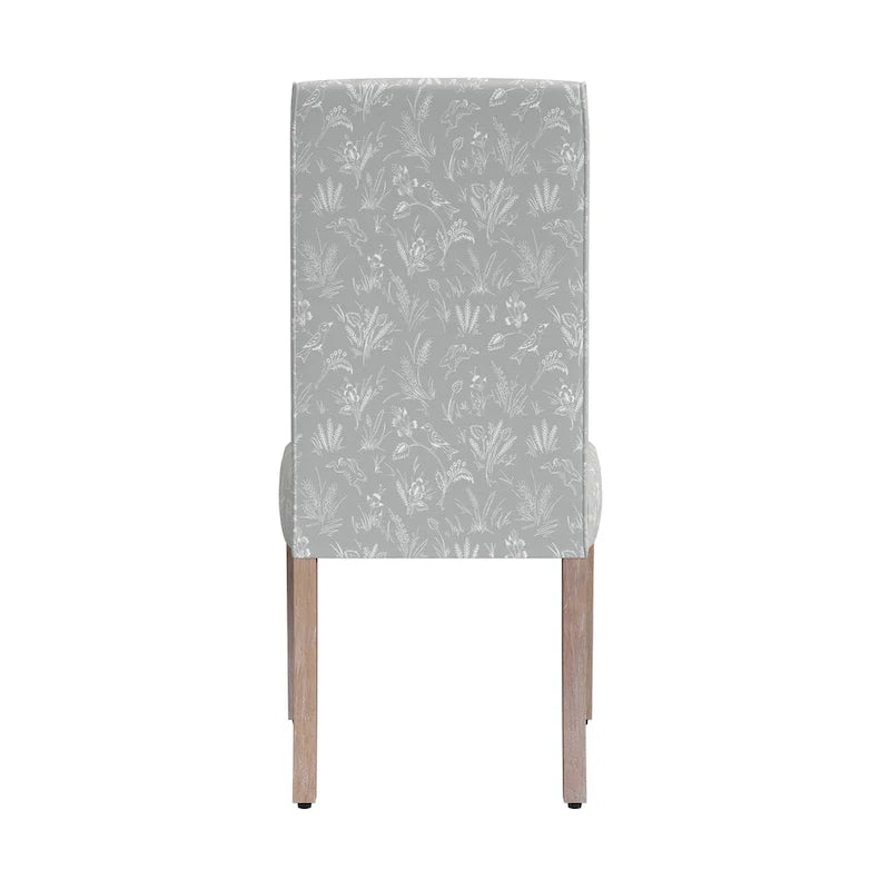 Chaise de salle à manger Parsons gris clair/fleuri/crème, lot de 2