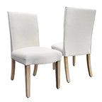 Chaise de salle à manger Parsons gris clair/fleuri/crème, lot de 2