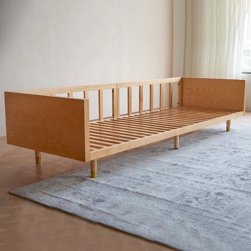 Canapé 3 places en coton et lin beige/café pour 3 personnes