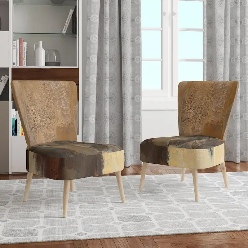 Fauteuil d'appoint de ferme rembourré imprimé bison marron et noir - Une place