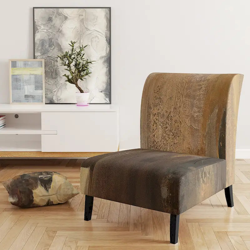Fauteuil d'appoint de ferme rembourré imprimé bison marron et noir - Une place