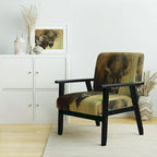 Fauteuil d'appoint de ferme rembourré imprimé bison marron et noir - Une place