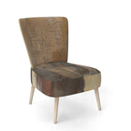Fauteuil d'appoint de ferme rembourré imprimé bison marron et noir - Une place