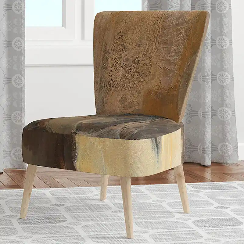 Fauteuil d'appoint de ferme rembourré imprimé bison marron et noir - Une place