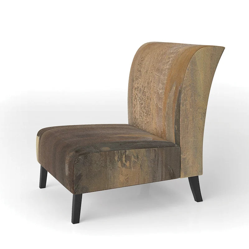 Fauteuil d'appoint de ferme rembourré imprimé bison marron et noir - Une place