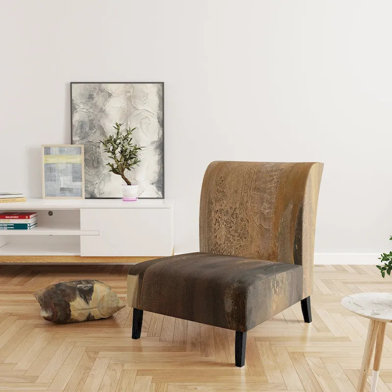Fauteuil d'appoint de ferme rembourré imprimé bison marron et noir - Une place