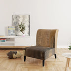 Fauteuil d'appoint de ferme rembourré imprimé bison marron et noir - Une place
